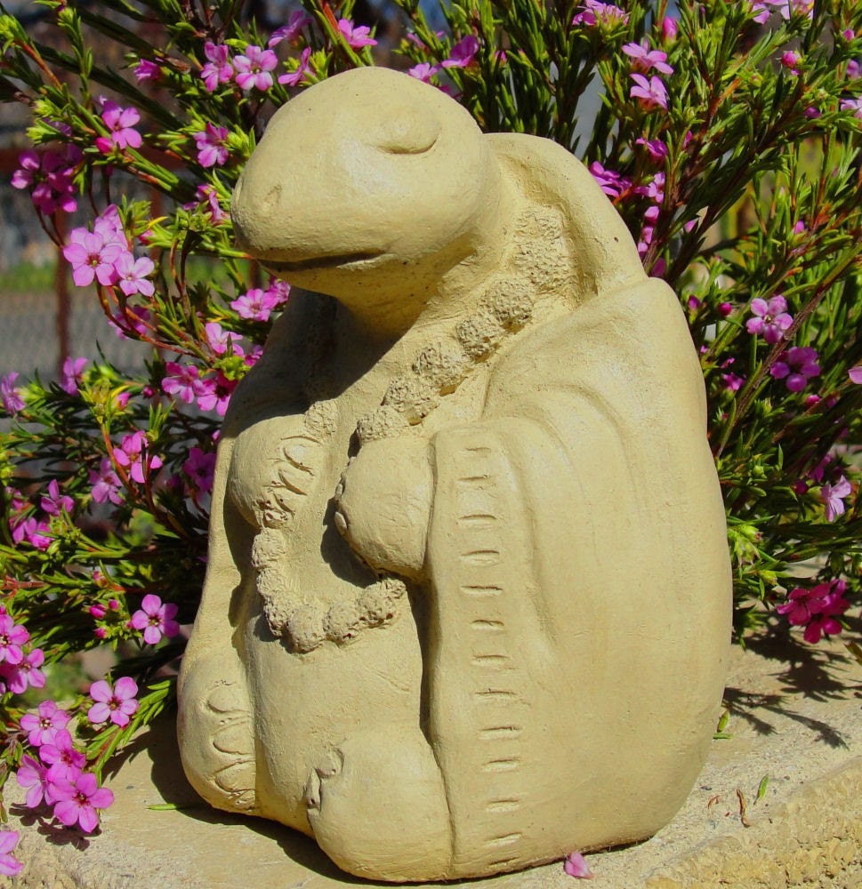 SMALL MEDITATING TURTLE Stone Garden Buddha Sculpture (o)