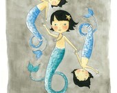 Celestial Mermaids - 5"x7" print