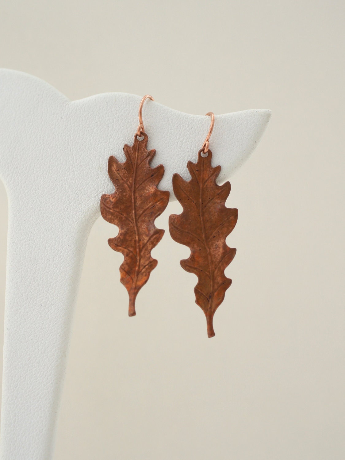 Free Shipping Jewelry - OAK LEAF EARRINGS in Copper by Cheydrea