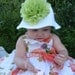 Sunhat, Baby Sunhat, Infant Sunhat, Green Flower, Baby Hat, Infant Hat, Big Flower Hat, Baby Hat with Big Green Flower, Summer Hat