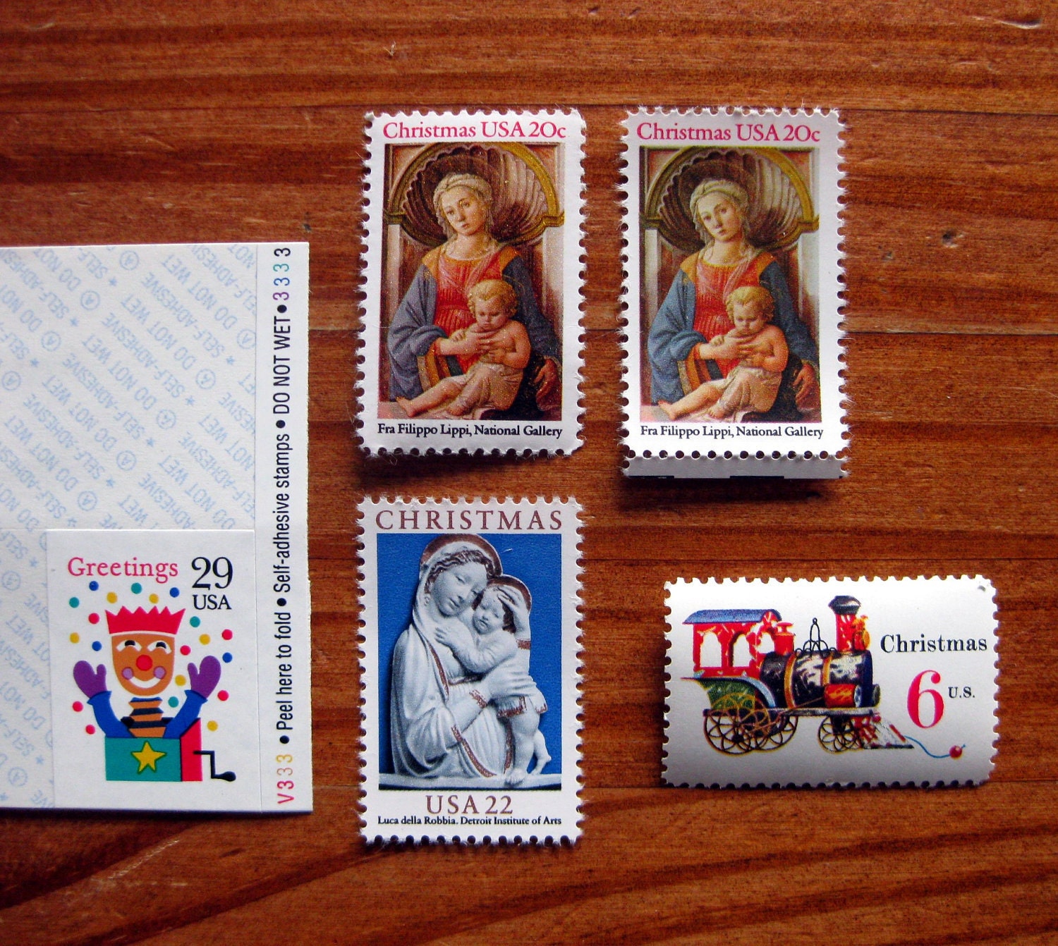 Vintage Christmas stamp lot, unused postage