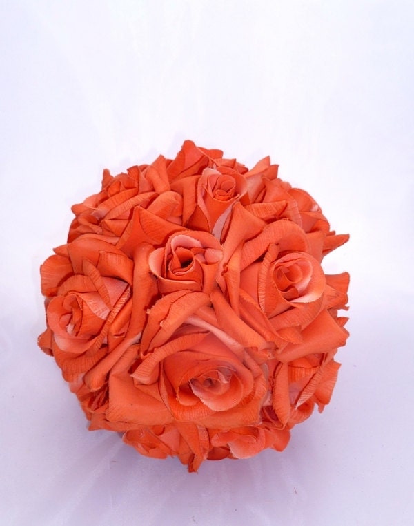 SALE Tangerine Tango Open-Rose Pomander with YOUR CHOICE of Ribbon - BizouBizou