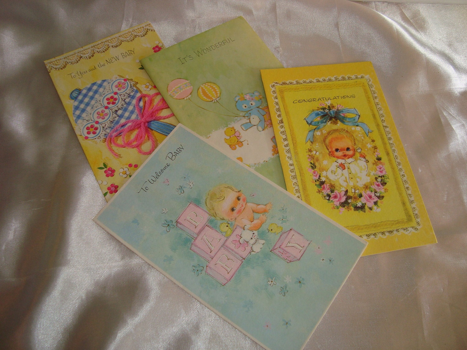 Vintage Baby Arrival Cards Congratulations Card New Baby