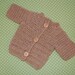 Baby Sweater in undyed Alpaca size Newborn-3 months Natural Tan with Wooden Buttons