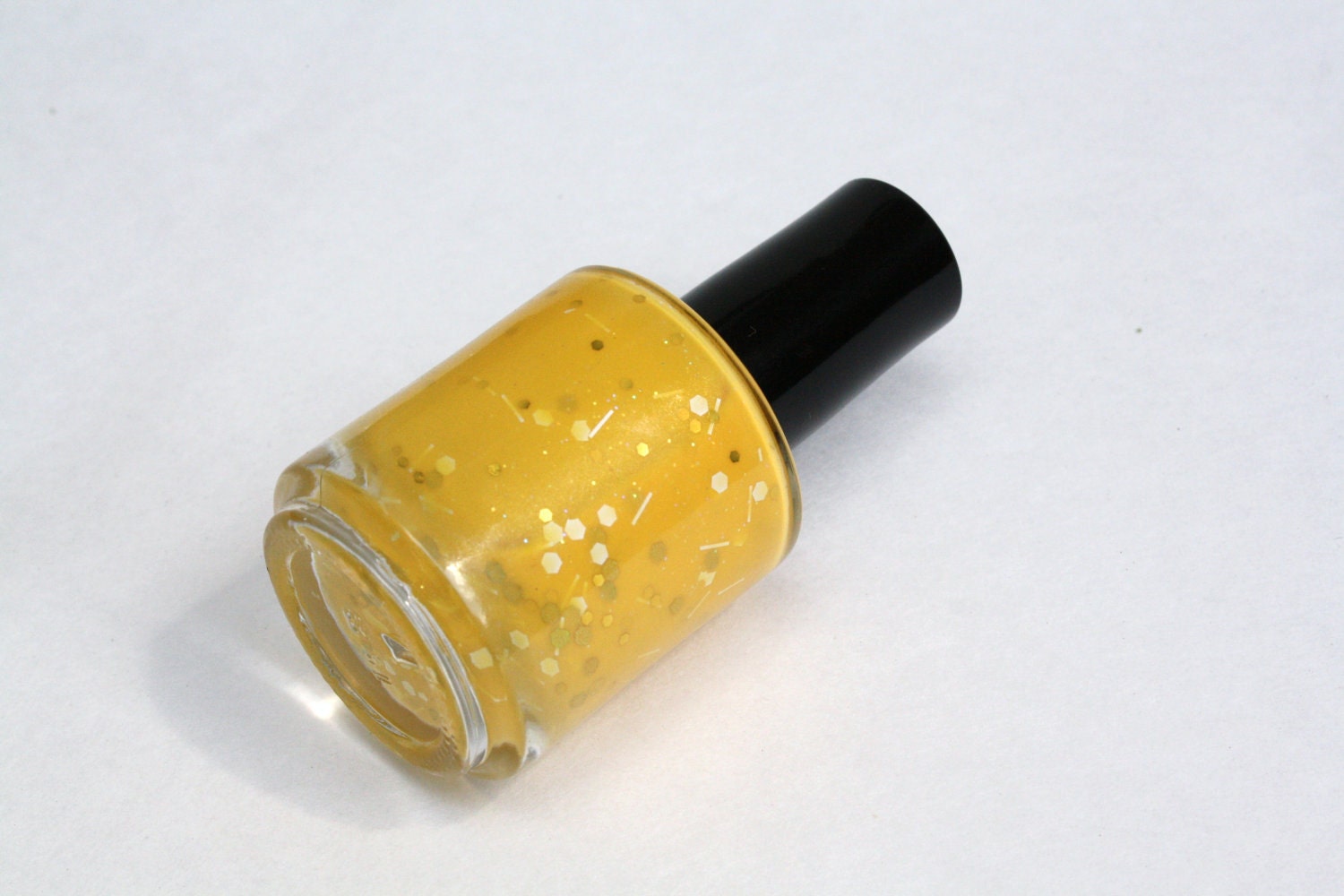 Yellow glitter nail polish Lemonade