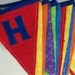 Fabric Happy Birthday Banner / Bunting in Blue, Red, Green, Yellow, and Purple Fabric/ Birthday Banner in Primary Colors/ Photo Prop