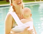 SALE- Second Quality Water Wrap Baby Carrier- Babywearing the beach, pool, water park or in the shower- WHITE WAVE