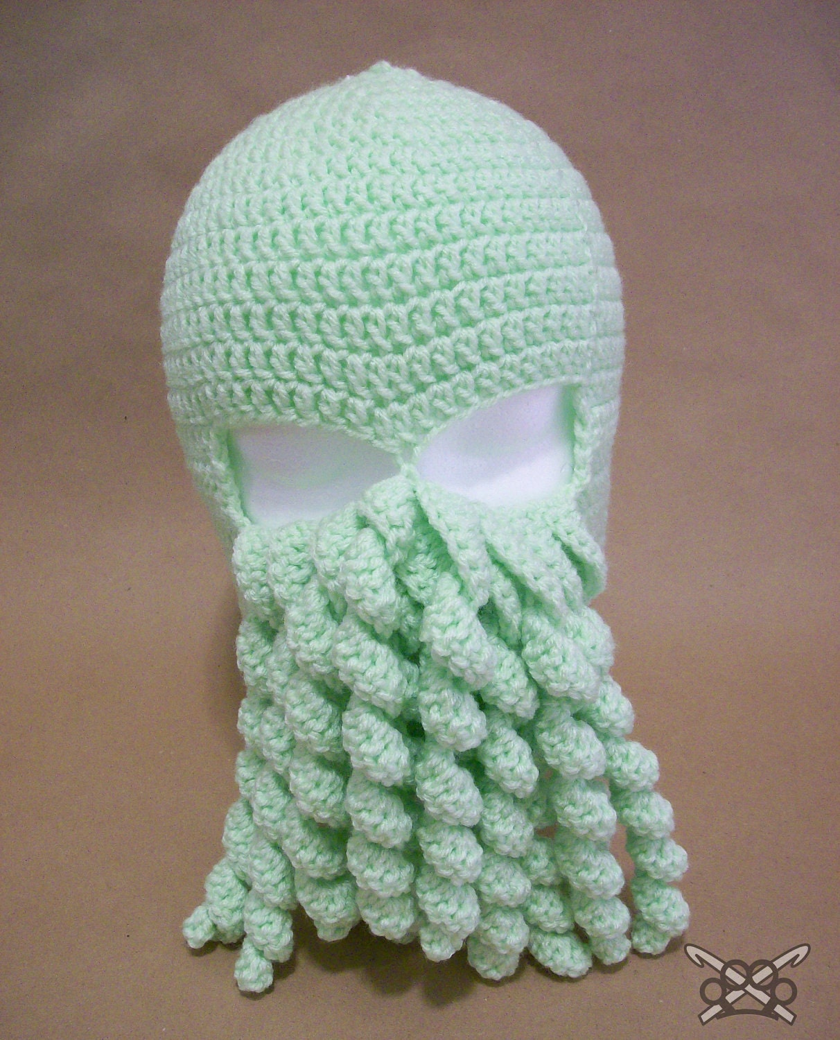 READY TO SHIP - Cthulhu Ski Mask in Mint Green - Size Small