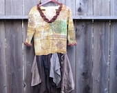 Romantic Funky Dress Eco Friendly UpCycled Mori Girls Boho Tattered Tunic