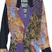 Vintage Bohemian Beaded Batik Patchwork Jacket Gypsy Beaded Color-Block Purple Yellow Floral