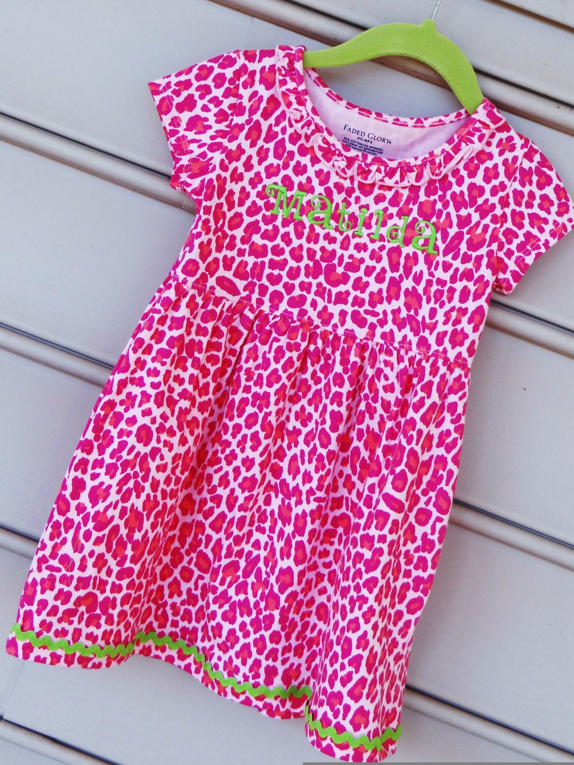Personalized leopard print dress for toddler girl