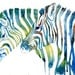 8x10 PRINT / Green Blue Zebras