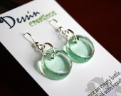 COCA COLA Earrings, Coke Bottle Jewelry, Recycled Glass Earrings, Sterling Silver Earrings, Upcycled Jewelry, Dessin Creations