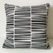 Handprinted Pillow Organic Cotton Black Zebraria Cushion 16 x 16" laKattun