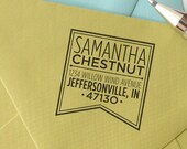 personalized custom wood handle address stamp - Banner design