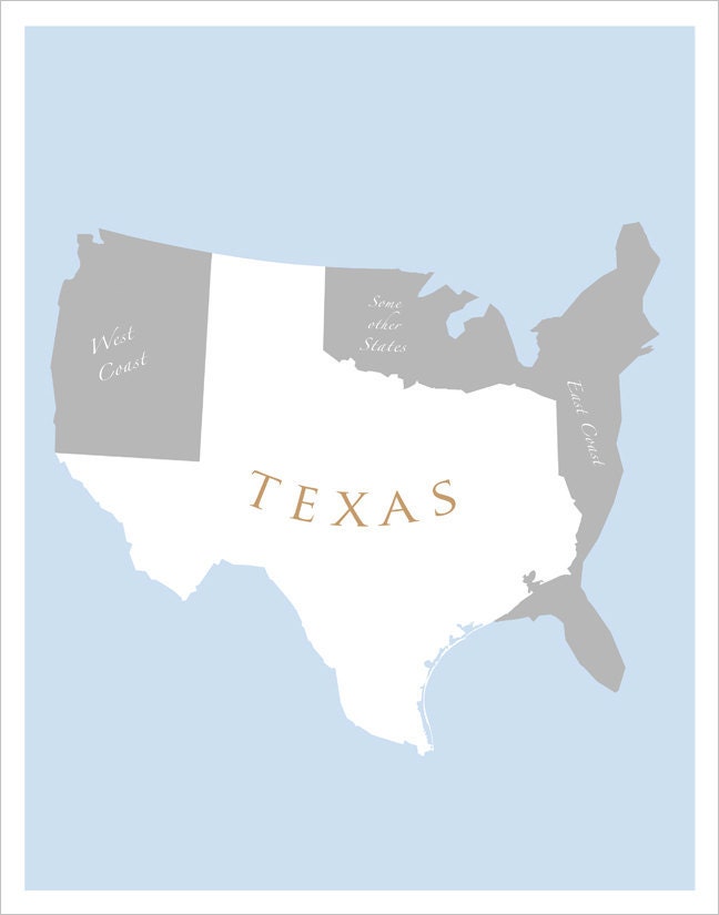 TEXAS Art Print - 11x14 - Texas poster wall hanging Home decor