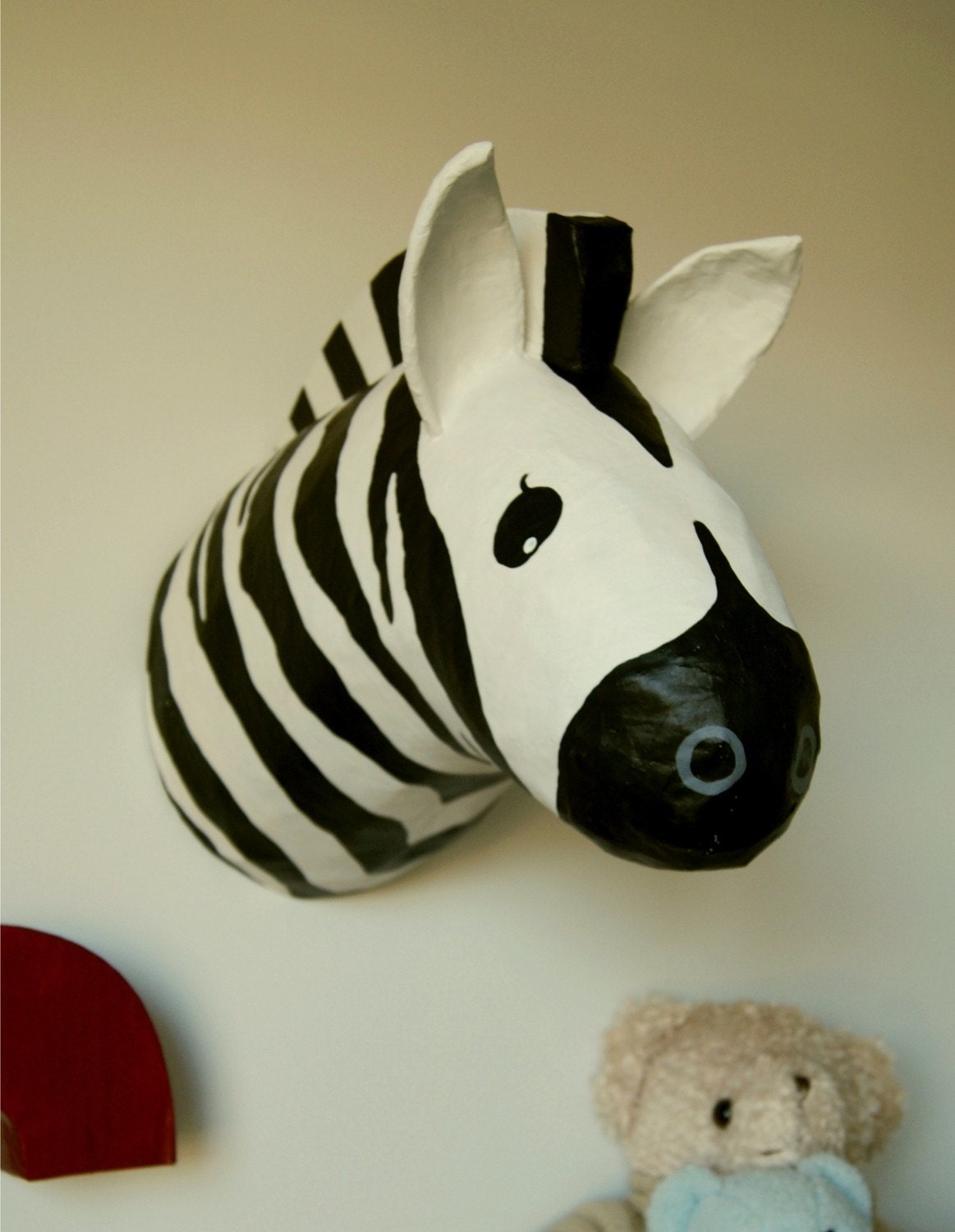 Paper mache Zebra Head