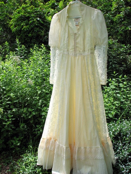 Vintage Gunne Sax Romantic Renaissance Bridal Collection Size 7 1970s Wedding Dress Treasury Item