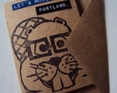 Let's Move to Portland.  Handmade Greeting Card