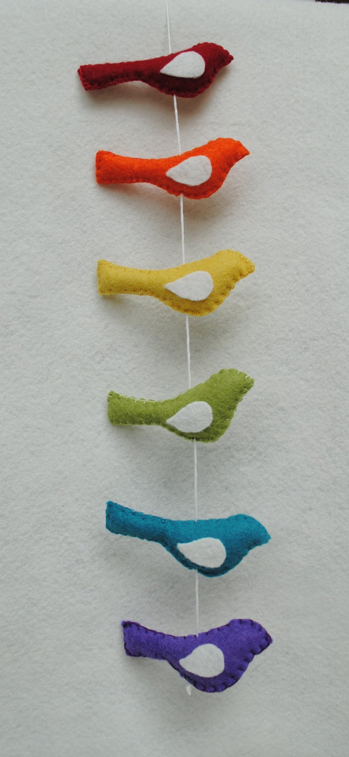 Lil' Birdie Garland--Rainbow Delight and spring decor Mother's Day 