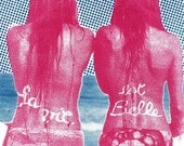 La Vie Est Belle - hand screenprinted, limited edition silkscreen print, summer, beach fun girls