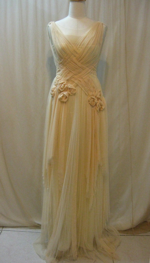Custom Made Unique Crisscross Pleated Non-Traditional Wedding Dress