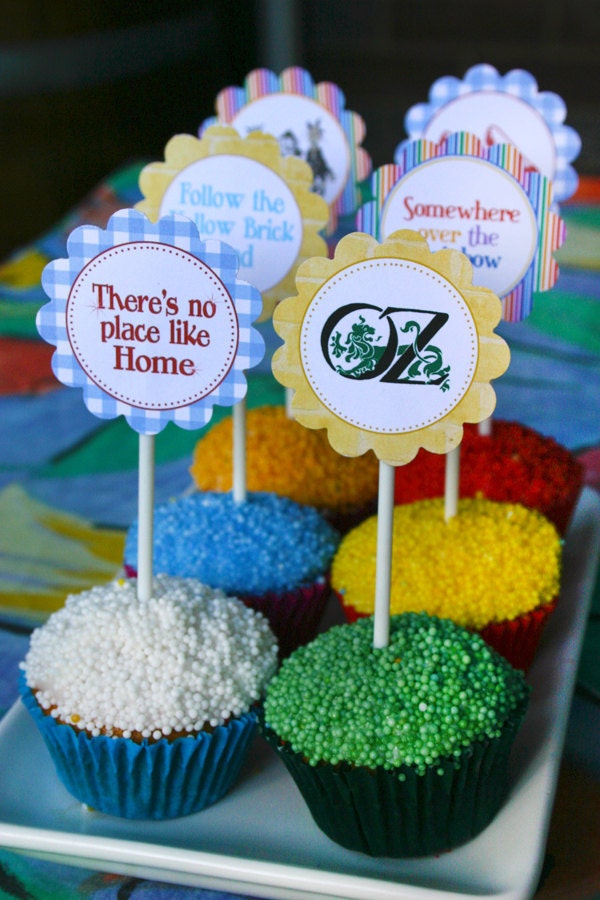 Party Circles/Cupcake Toppers Wizard of Oz - Kids Birthday Party - DIY PRINTABLE FILES by Sassaby Il_170x135