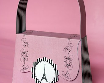 Party de Paris Handbag - Girls Birthday Party Gift Box - DIY PRINTABLE FILE by Sassaby