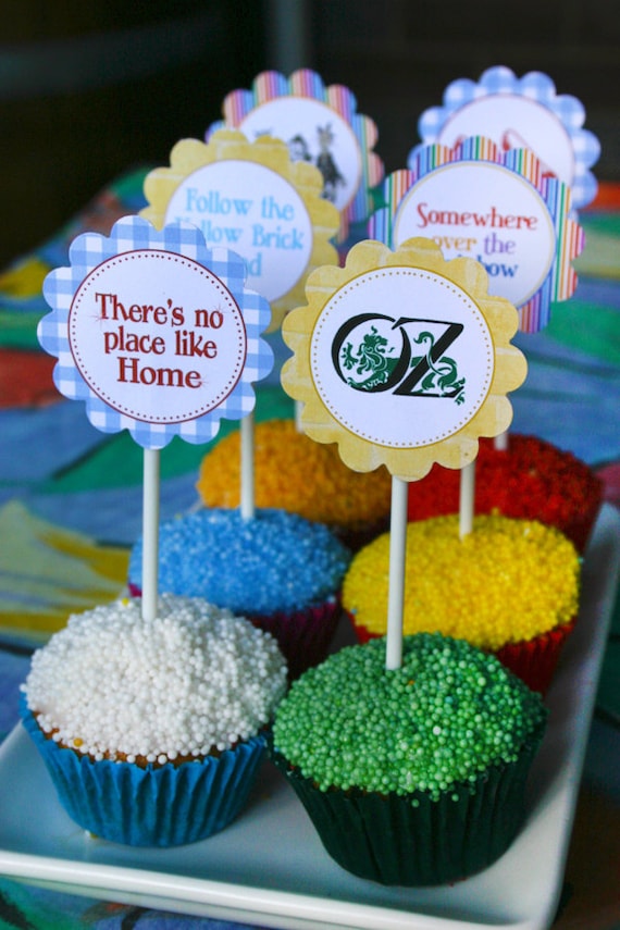 Party Circles/Cupcake Toppers Wizard of Oz - Kids Birthday Party - DIY PRINTABLE FILES by Sassaby Il_570xn