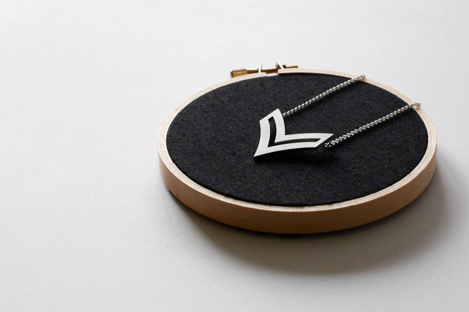 ON SALE  The Corporal - Stainless steel and sterling silver necklace