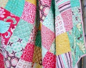 Bright, Modern Large Baby Quilt - Ready to Ship