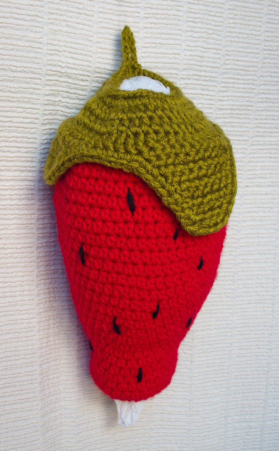 Instant Download - PDF CROCHET PATTERN - Strawberry Bag Holder - Permission to Sell Finished Items