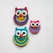 Instant Download - PDF Crochet Pattern - Colorful Owls (2 sizes, 2 style) - Text instructions and SYMBOL CHART instructions