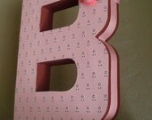 SALE- Decorative Letter B is for Baby - Girl's Nursery Decor, Room Decor, Wedding Initial - Ready to ship