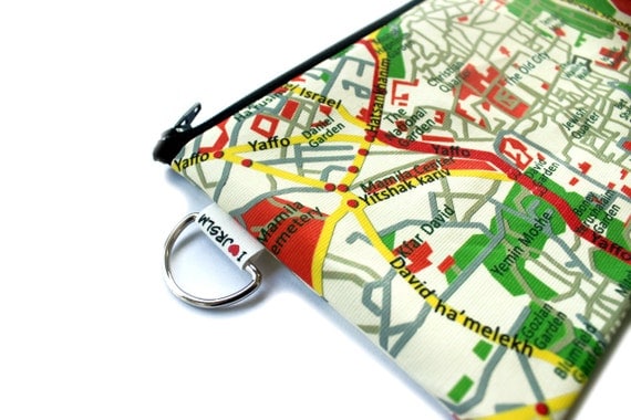 JERUSALEM map travel case - Use it to store your passport, your flying ticket and all your traveling documents