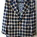 Vintage Mens Sport Jacket  Blue Plaid 1970's