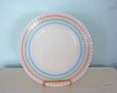 2 MacBeth Evans Pastel Stripe Petalware Plates