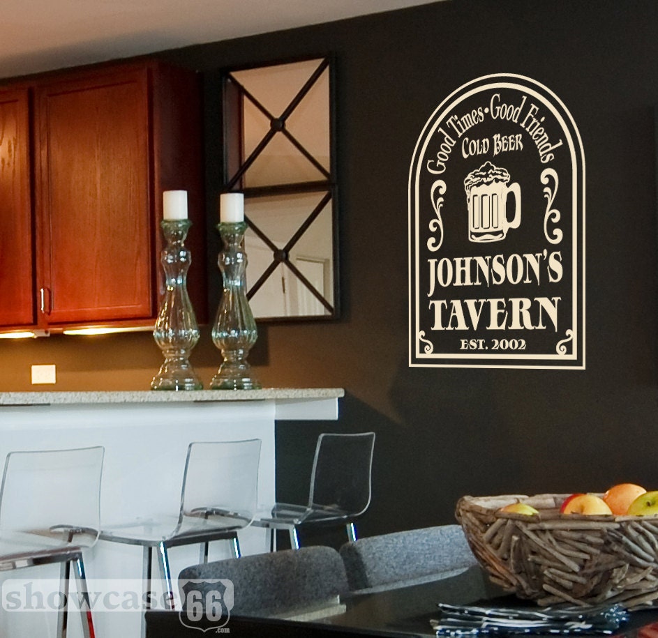 Personalized Tavern, Good times - Vinyl Wall Art - FREE Shipping - Fun Bar Wall Decal
