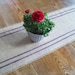 Burlap Table Runner 12 x 72 with Hand Painted Plum Double Stripes - More Colors Available