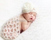 Baby newborn mohair wrap lacy flower cap for beautiful dreamy photos