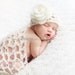 Baby newborn mohair wrap lacy flower cap for beautiful dreamy photos