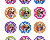 Fresh Beat Band Birthday Party Thank You Favor Tags- Stickers - Cupcake Toppers: 2 Inch Circles - Digital PDF FILE Il_170x135