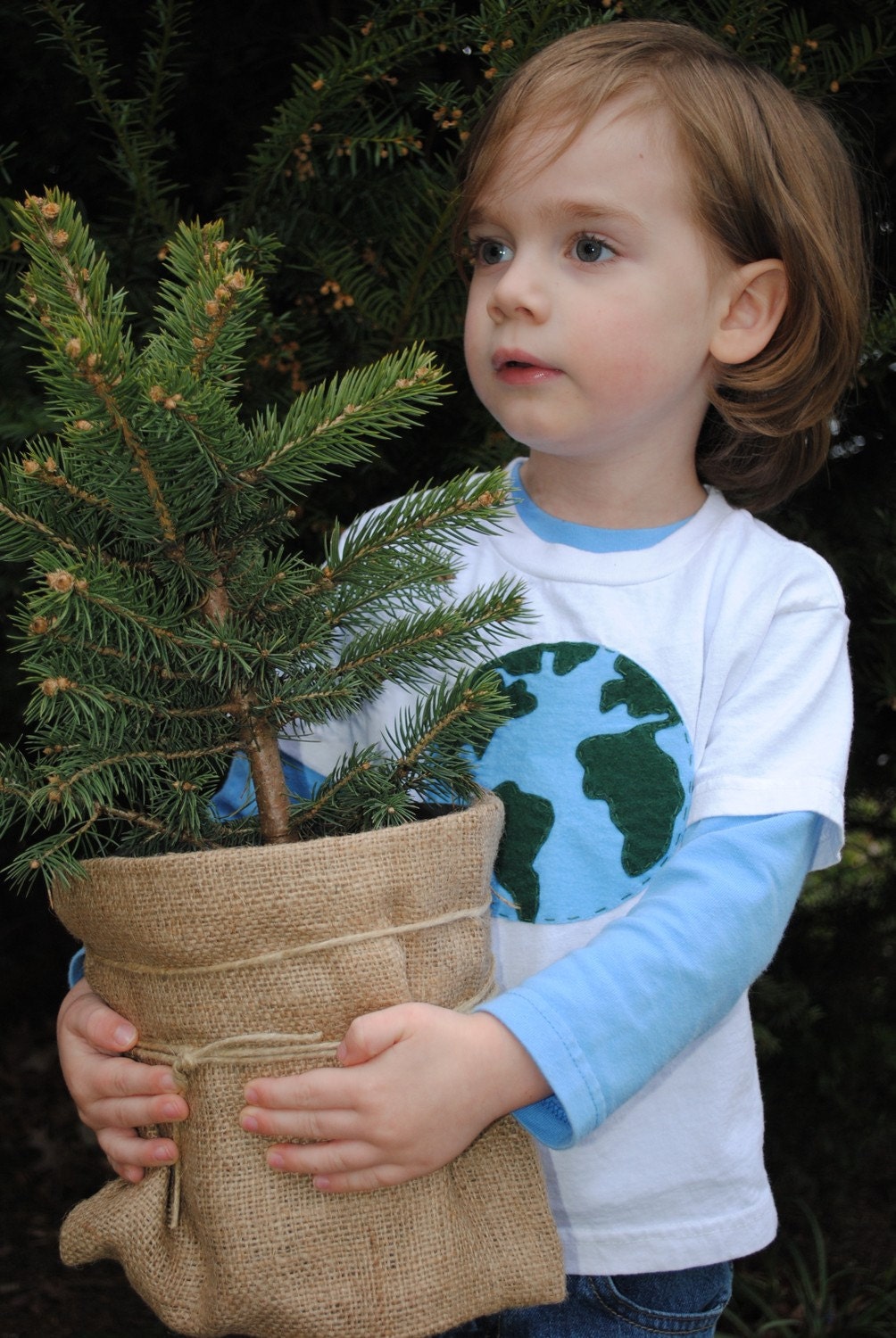 Earth Day kids tshirt- white