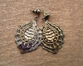 Tarnished Embossed Dangling Earrings