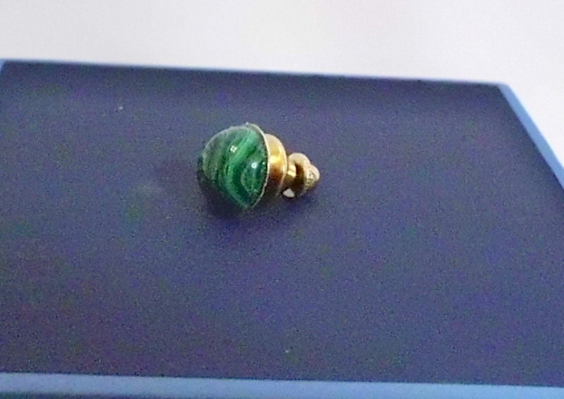 Genuine Malachite on Gold Tie Tack