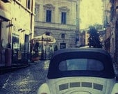 Vintage Rome, Volkswagen Beetle, VW Bug, Italy Travel Photography - Fine Art 8x10" Matte Photography Print