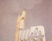 California Print "Mel's Drive-In" - Vintage Bokeh Photograph of Classic Los Angeles Landmark Restaurant, Fine Art 8x10" Photography Print