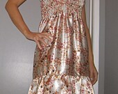 shades of brown strapless satin dress