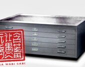SALE - Refurbished Industrial Flat File Coffee Table / Upcycled Vintage Flat File Cabinet