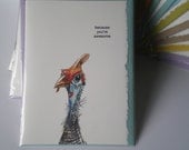 Because You're Awesome Guinea Fowl Illustration, watercolour print 5 x 7 note card